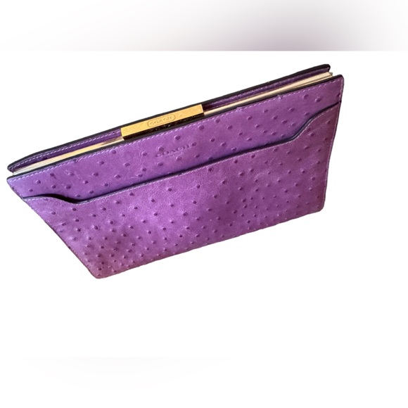 Coach 49850 Legacy Framed Ostrich Embossed Leather Large Clutch Wallet - Picture 2 of 12